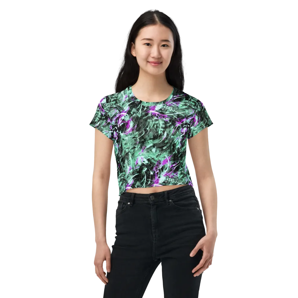 Amethyst Flux on Crop Tee — Front