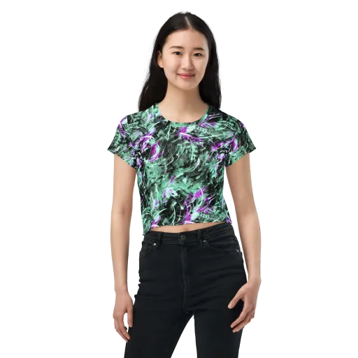 Amethyst Flux on a Crop Tee