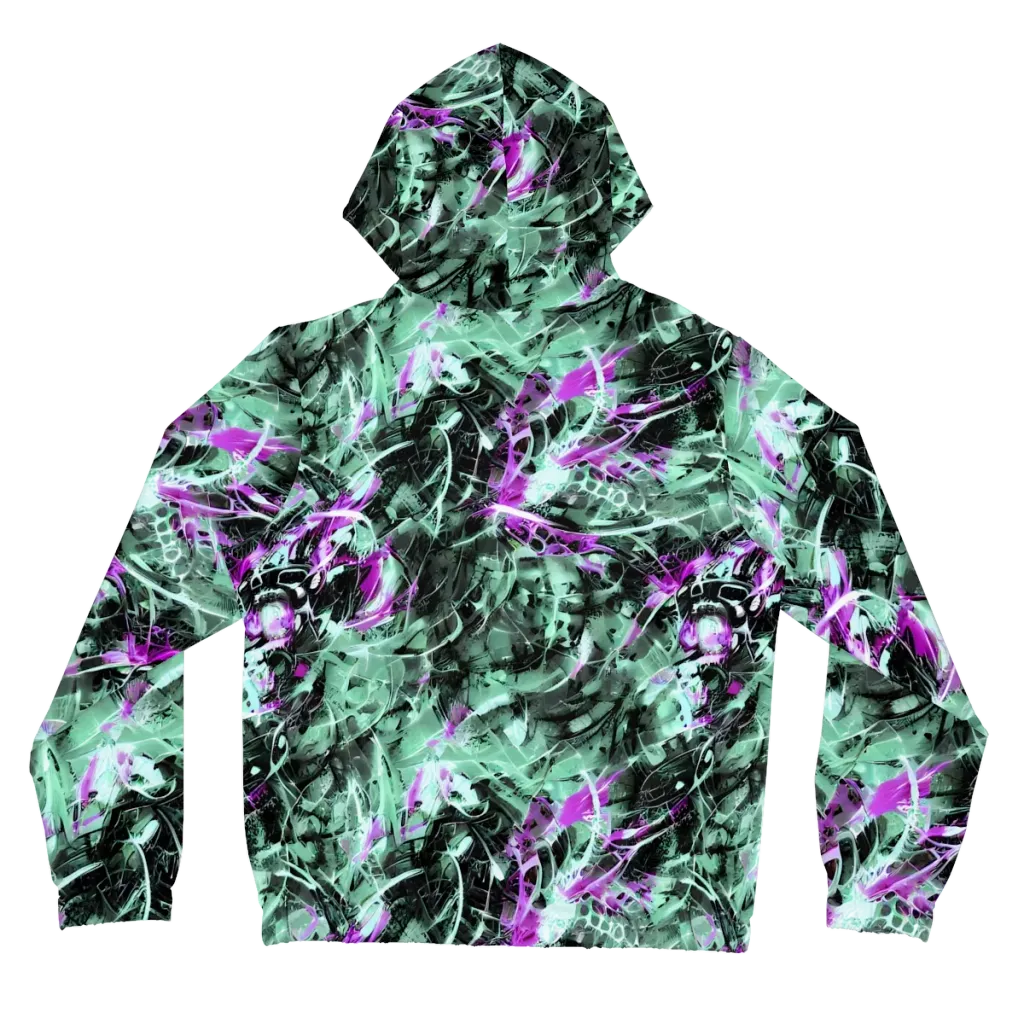 Amethyst Flux on Women's Full-Zip Hoodie — Back
