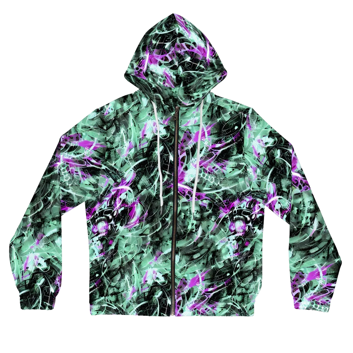 Amethyst Flux on Women's Full-Zip Hoodie — Front