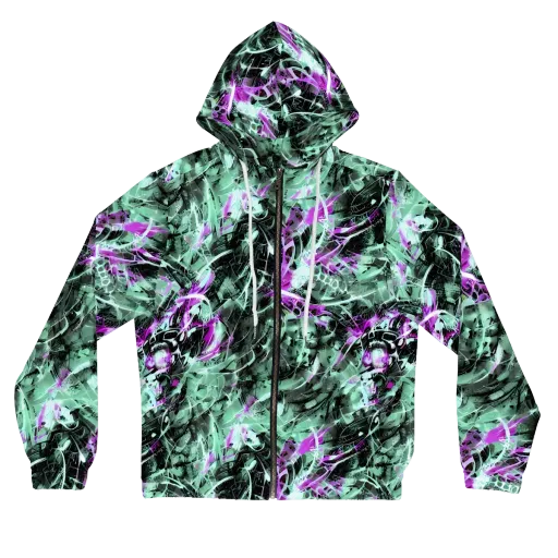 Amethyst Flux on a Women's Full-Zip Hoodie
