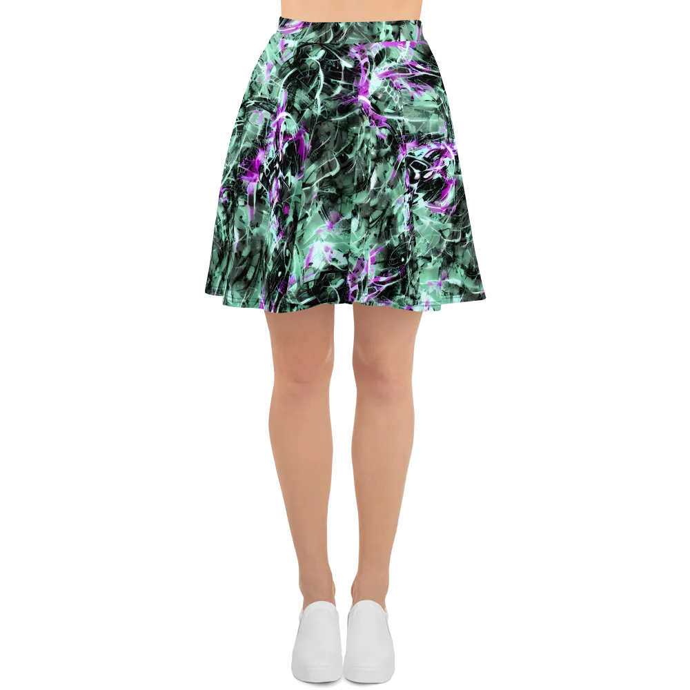 Amethyst Flux on Skater Skirt — Front
