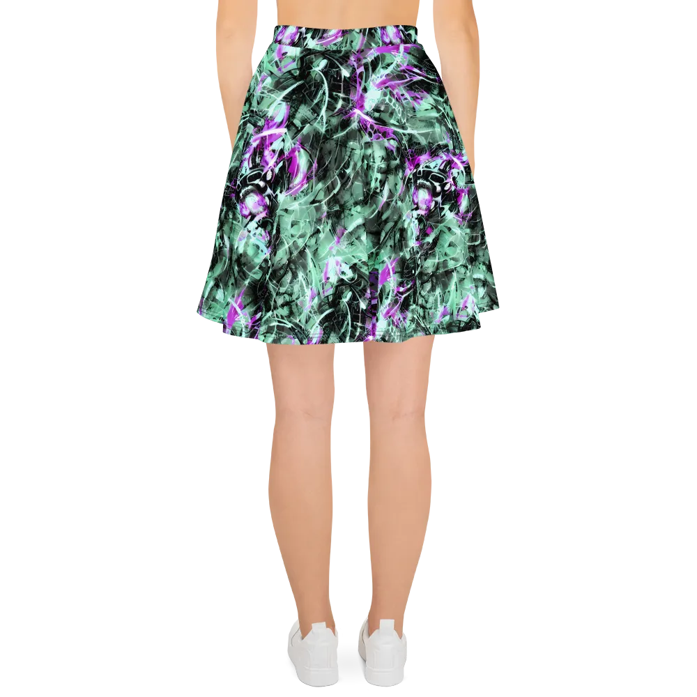 Amethyst Flux on Skater Skirt — Back