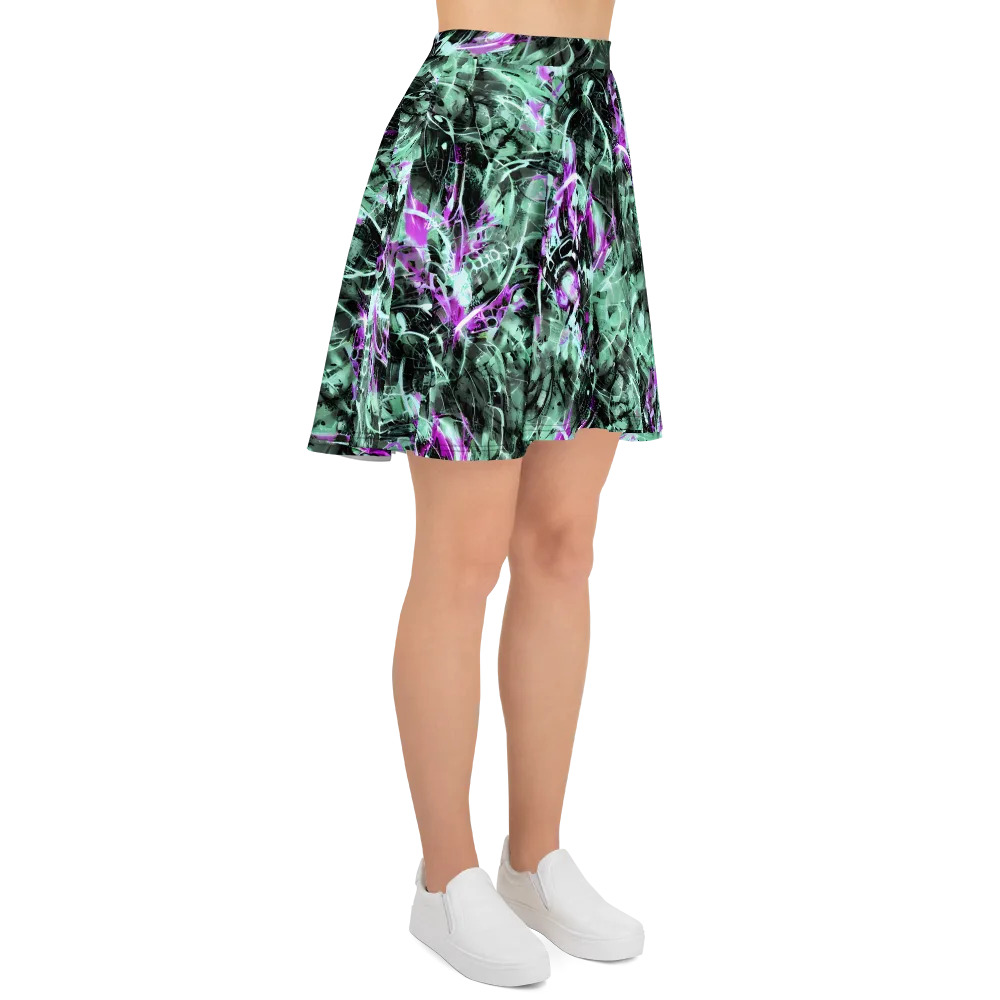 Amethyst Flux on Skater Skirt — Right