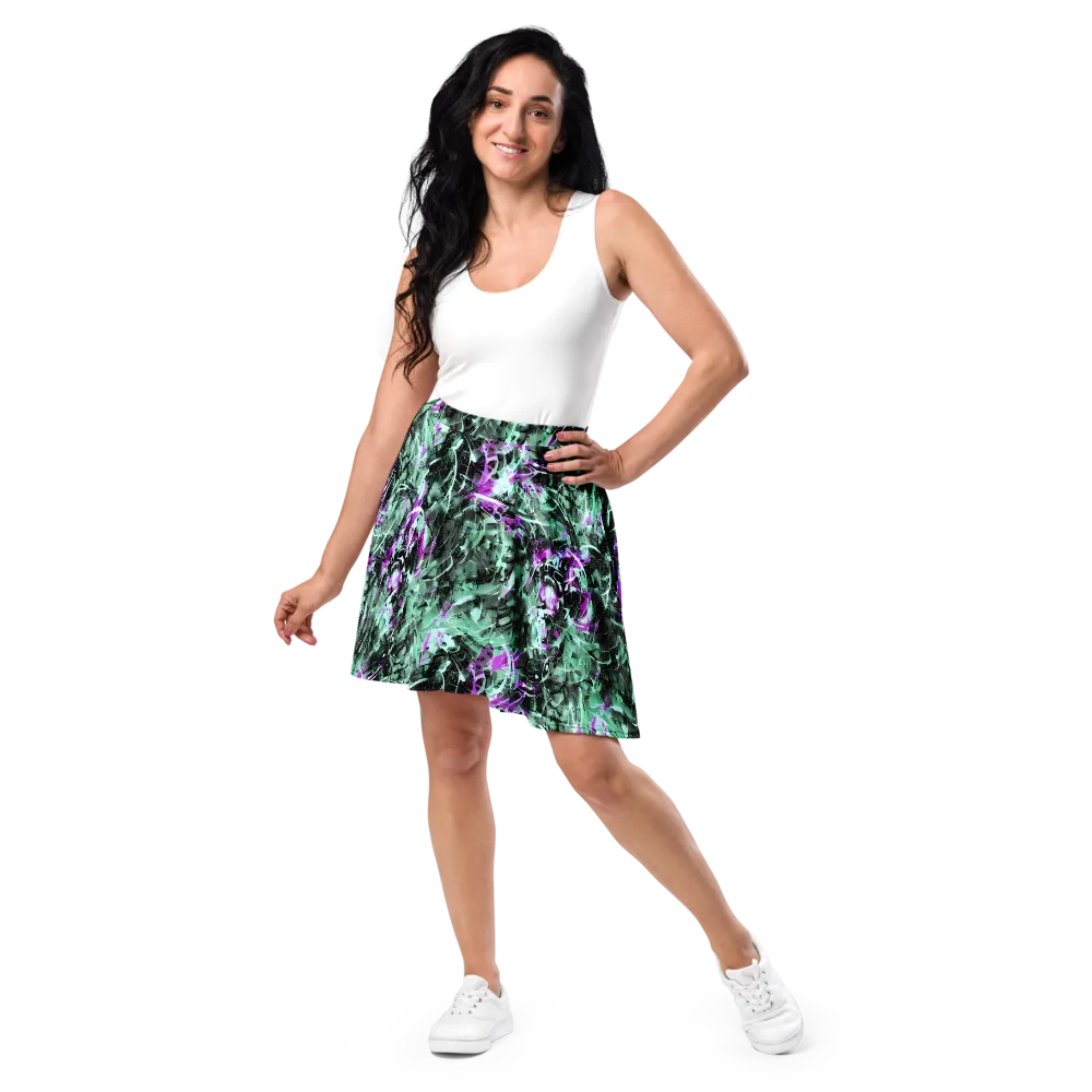 Amethyst Flux on Skater Skirt — Front