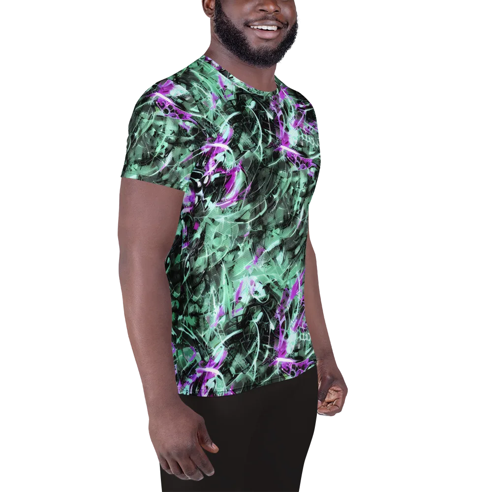 Amethyst Flux on Men's Athletic T-Shirt — Right