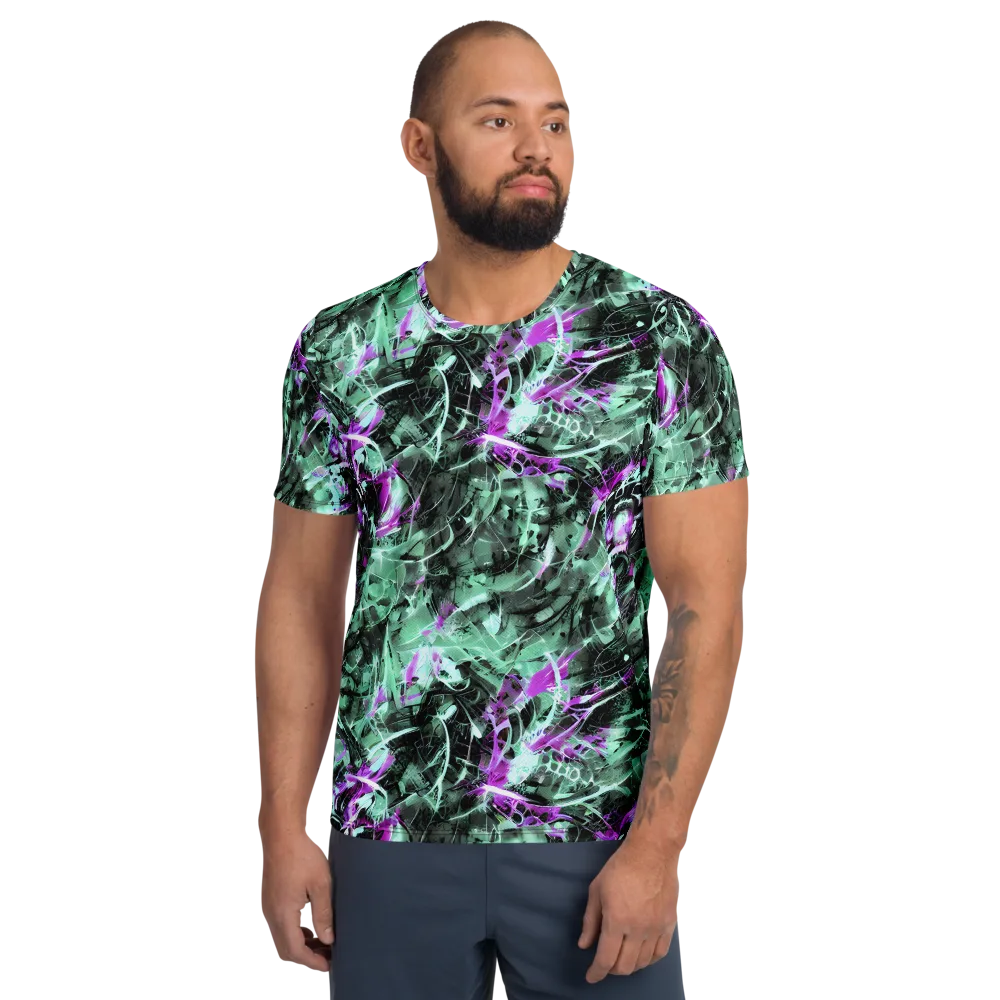 Amethyst Flux on Men's Athletic T-Shirt — Front