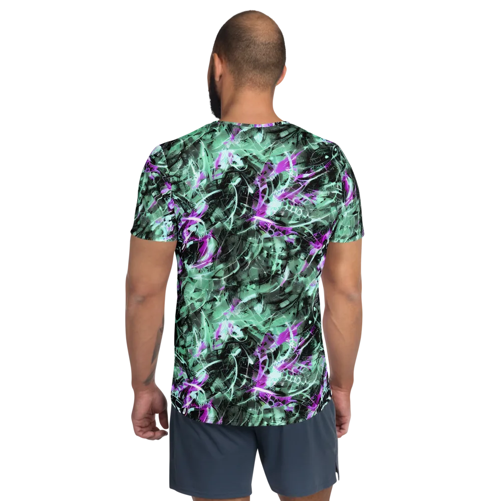Amethyst Flux on Men's Athletic T-Shirt — Back
