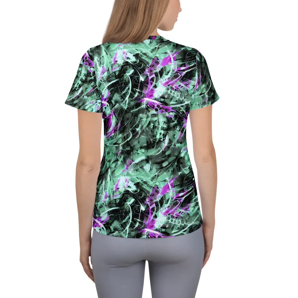 Amethyst Flux on Women's Athletic T-Shirt — Back