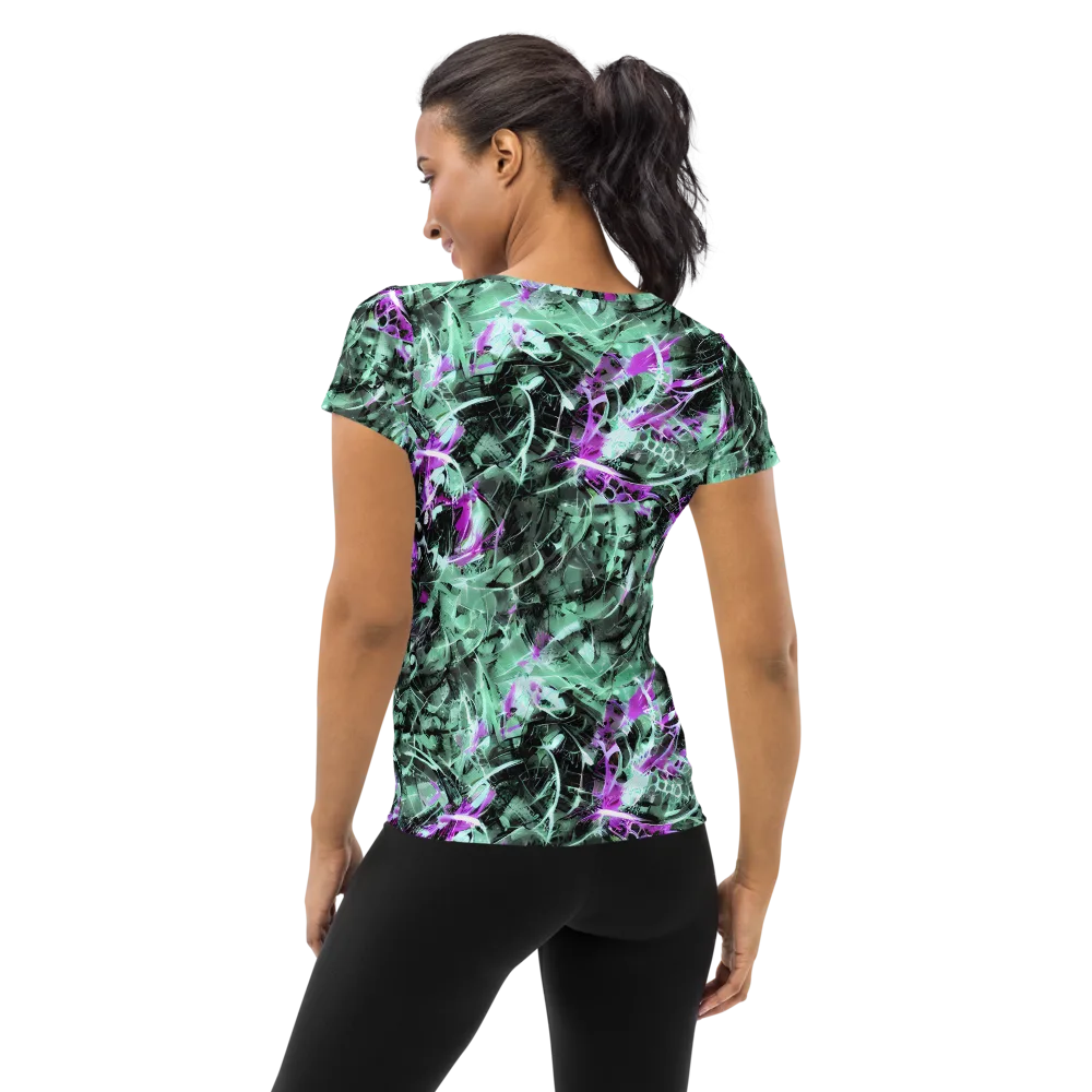 Amethyst Flux on Women's Athletic T-Shirt — Back