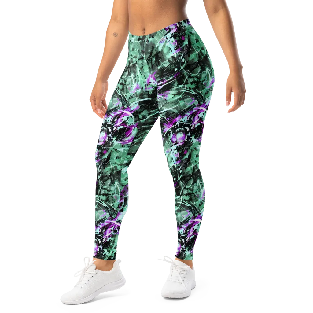 Amethyst Flux on Leggings — Left Front