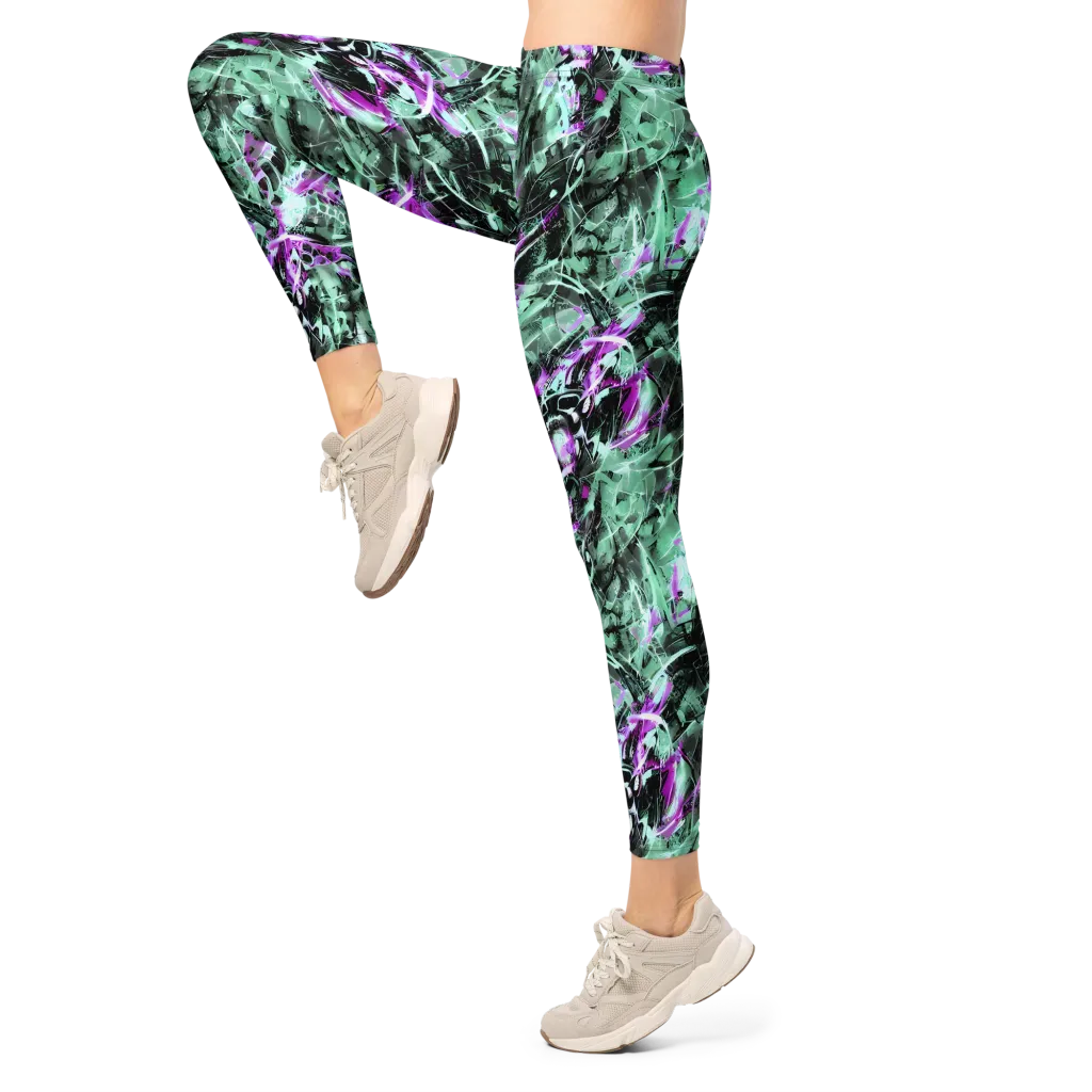 Amethyst Flux on Leggings — Left