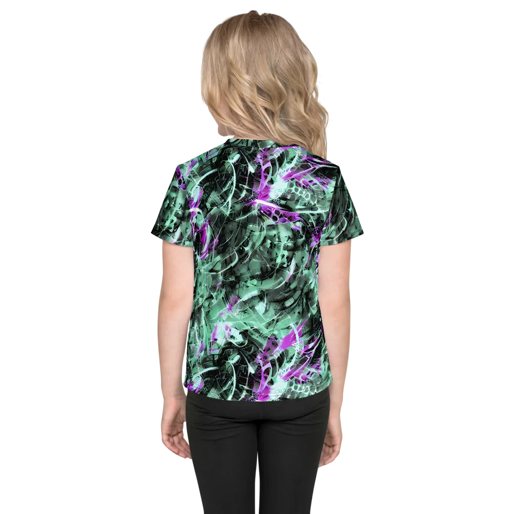 Amethyst Flux on Kids Crew Neck T-Shirt — Back