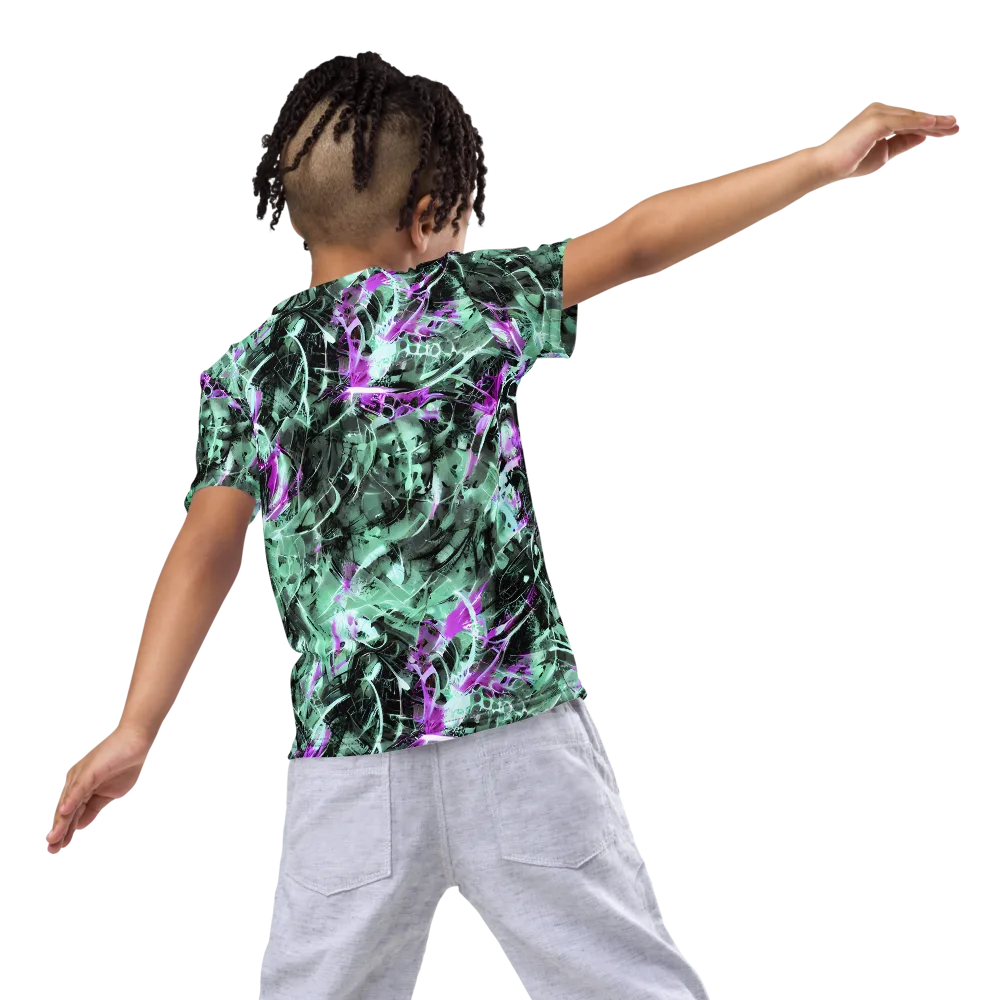 Amethyst Flux on Kids Crew Neck T-Shirt — Back