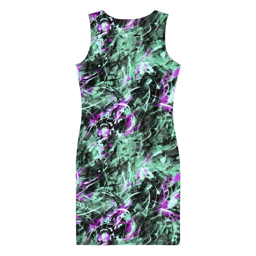 Amethyst Flux on Bodycon Dress — Back