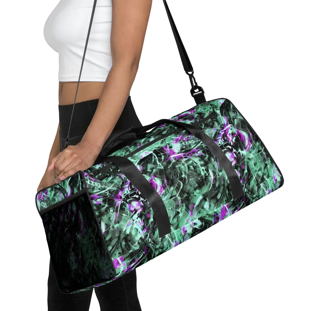 Amethyst Flux on Duffle Bag — Front