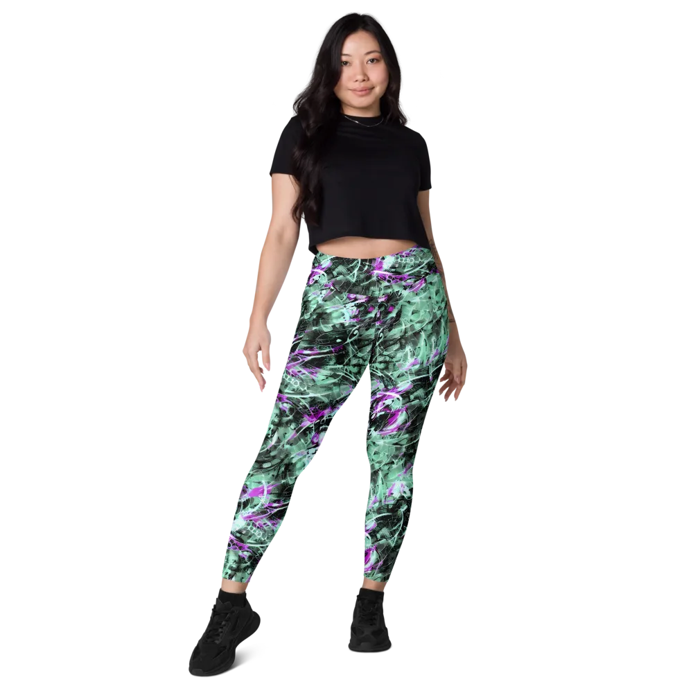 Amethyst Flux on Leggings with Pockets — Front