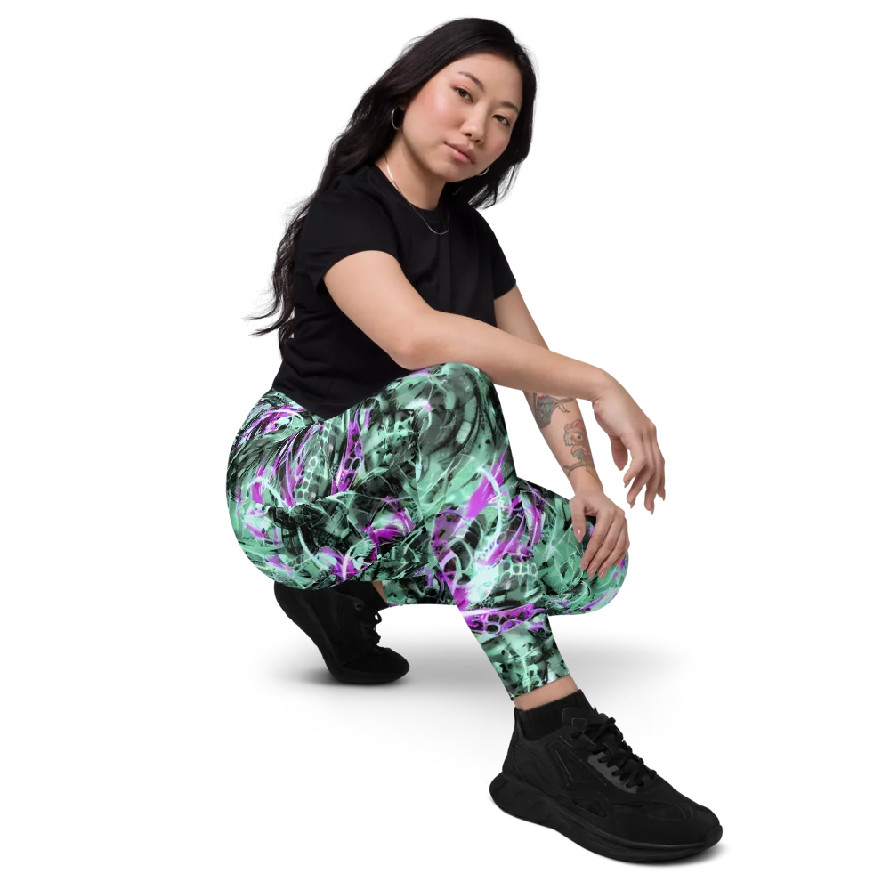 Amethyst Flux on Leggings with Pockets — Right Front