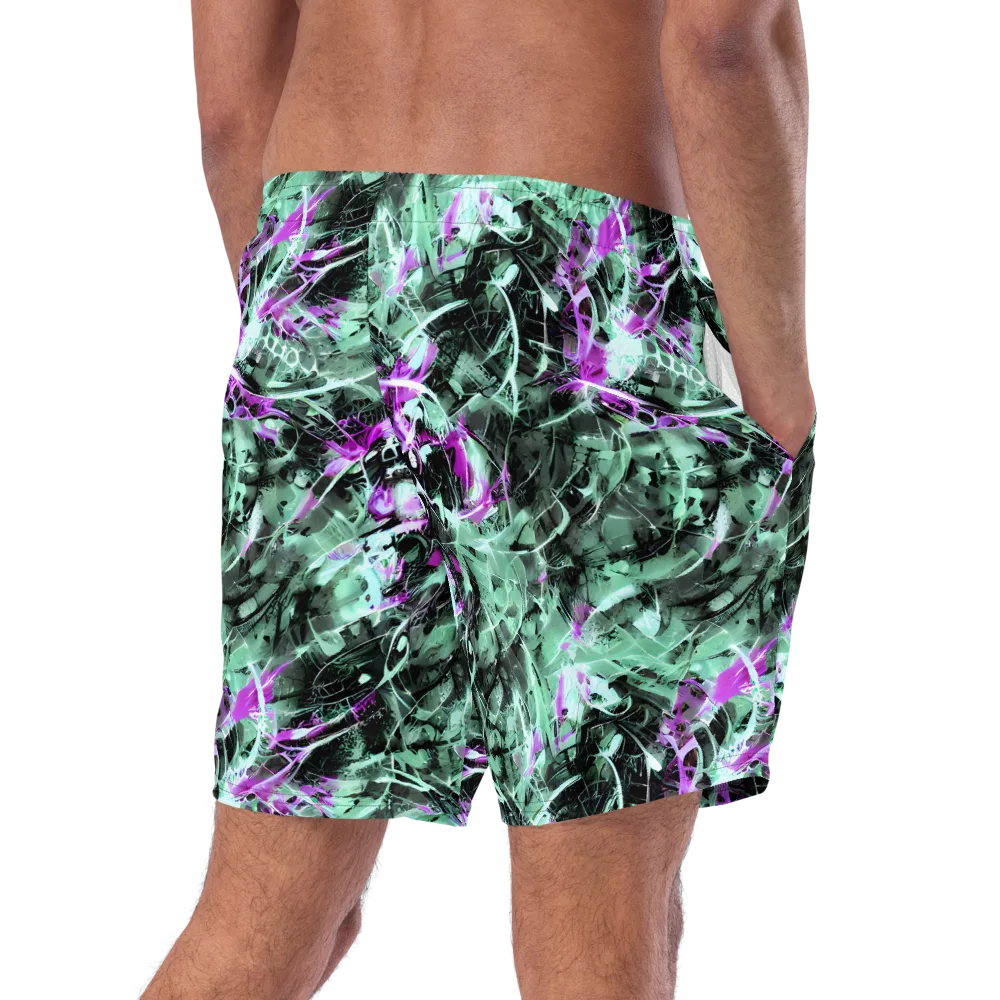 Amethyst Flux on Swim Trunks — Right Back