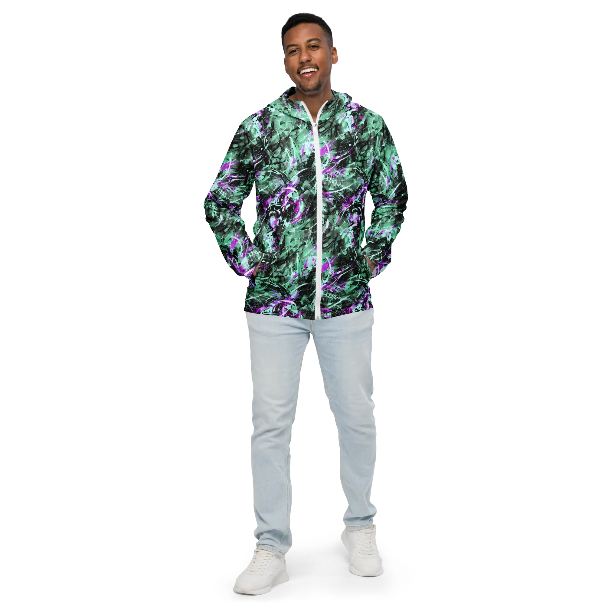 Amethyst Flux on Men's Windbreaker — Front