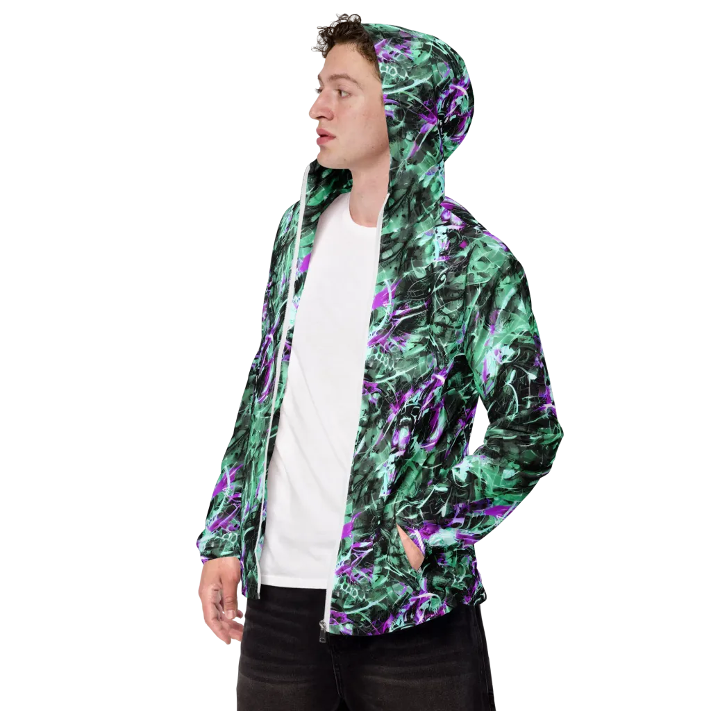 Amethyst Flux on Men's Windbreaker — Left Front