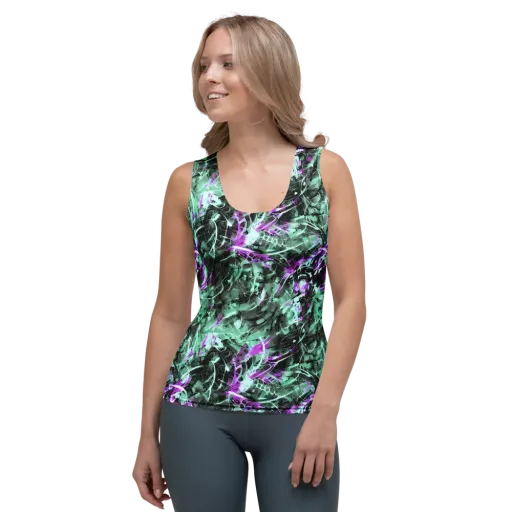 Amethyst Flux on a Women's Tank Top