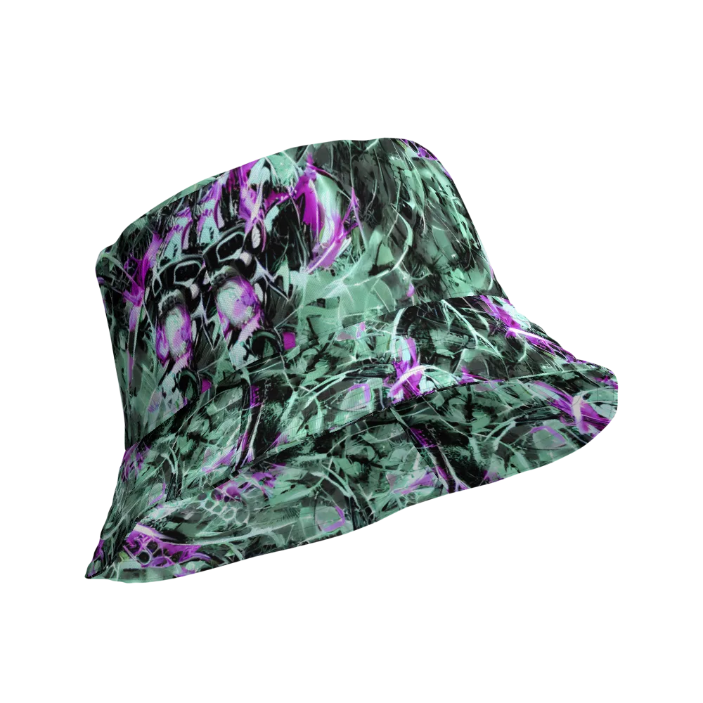 Amethyst Flux on Reversible Bucket Hat — Product details Outside