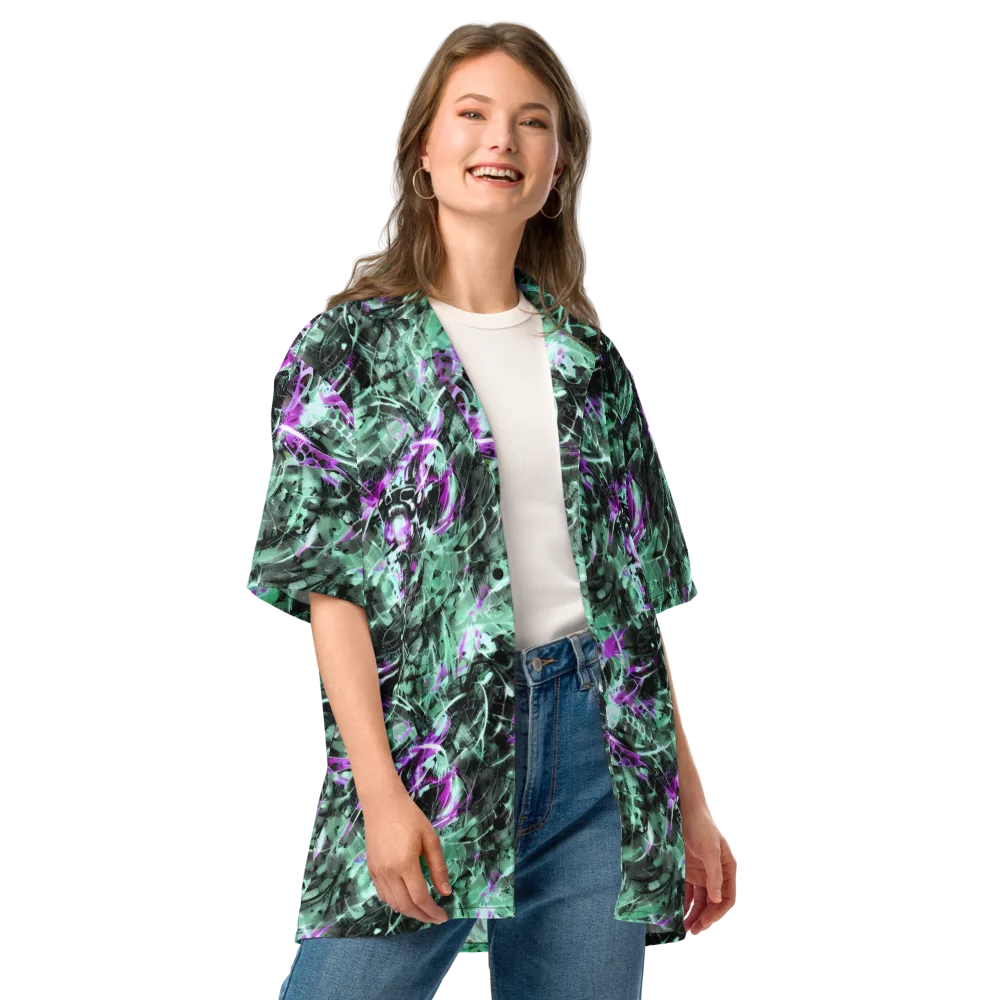 Amethyst Flux on Button Shirt — Front