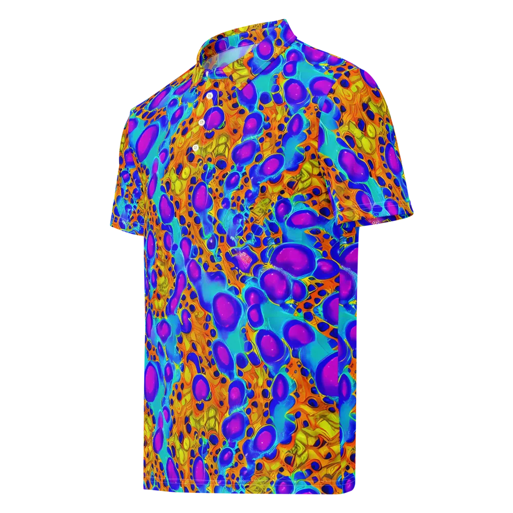 Bubble Reactor on Men's Slim Fit Polo Shirt — Left Front