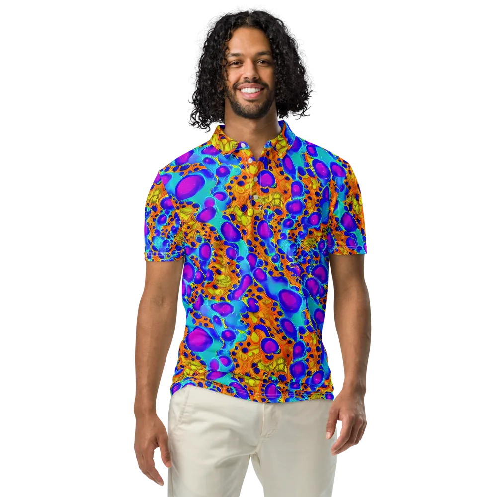 Bubble Reactor on Men's Slim Fit Polo Shirt — Front
