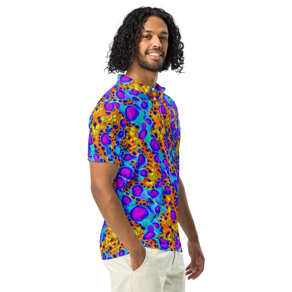 Bubble Reactor on Men's Slim Fit Polo Shirt — Right Front
