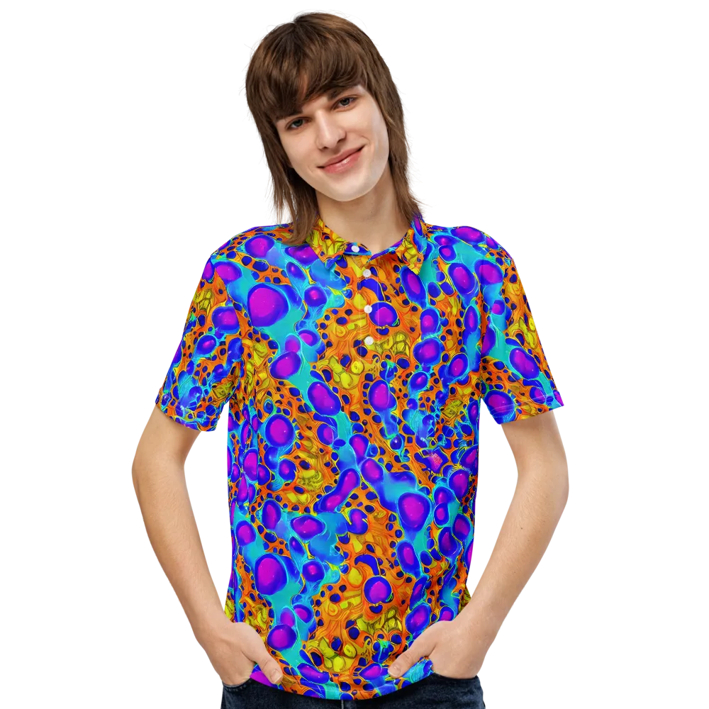 Bubble Reactor on Men's Slim Fit Polo Shirt — Front