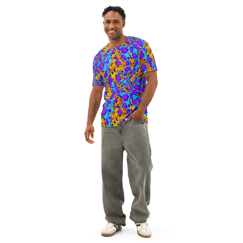 Bubble Reactor on Men's Cotton Crew Neck T-Shirt — Front