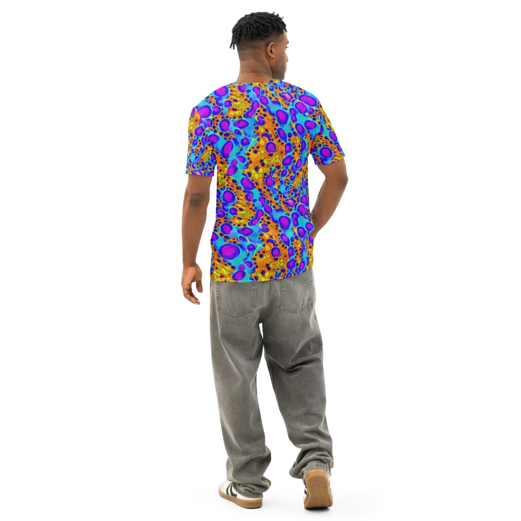 Bubble Reactor on Men's Cotton Crew Neck T-Shirt — Back