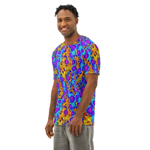 Bubble Reactor on a Men's Cotton Crew Neck T-Shirt