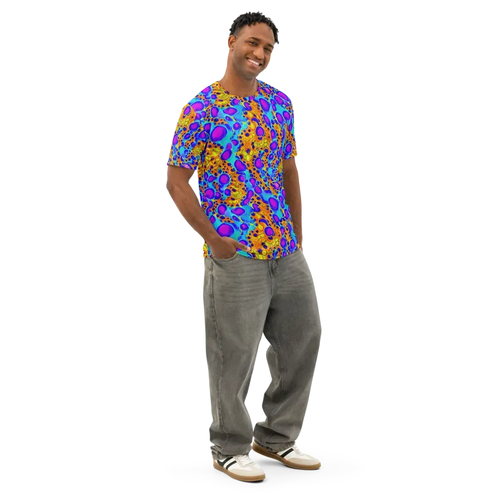 Bubble Reactor on Men's Cotton Crew Neck T-Shirt — Right Front