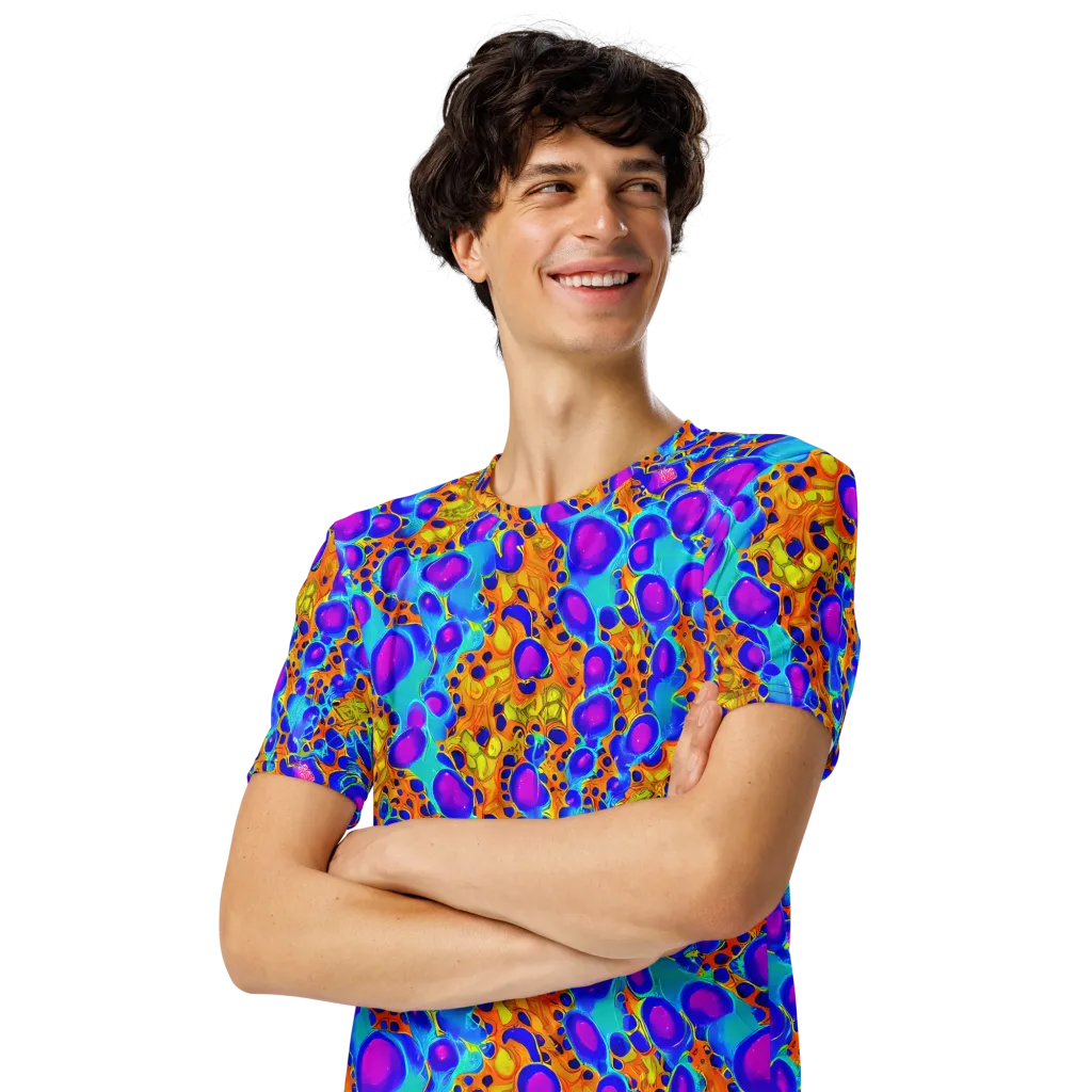 Bubble Reactor on Men's Crew Neck T-Shirt — Left Front