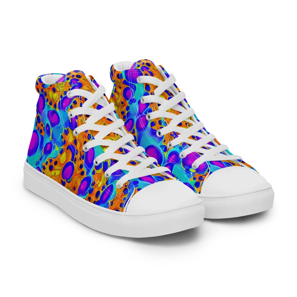 Bubble Reactor on Men's High Top Canvas Shoes — Right Front