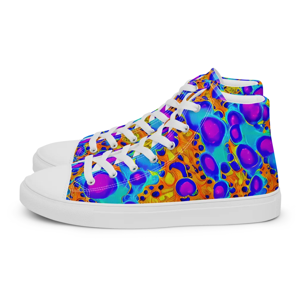 Bubble Reactor on Men's High Top Canvas Shoes — Left