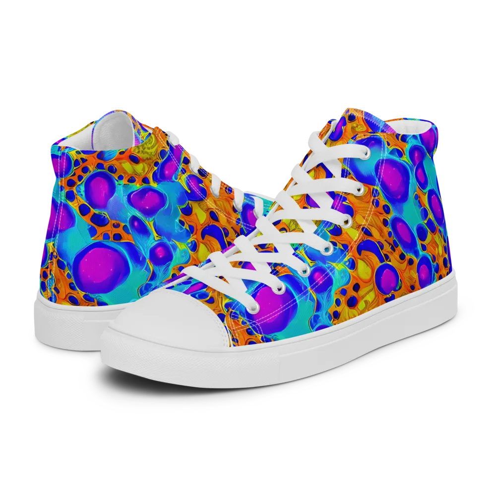 Bubble Reactor on Men's High Top Canvas Shoes — Left