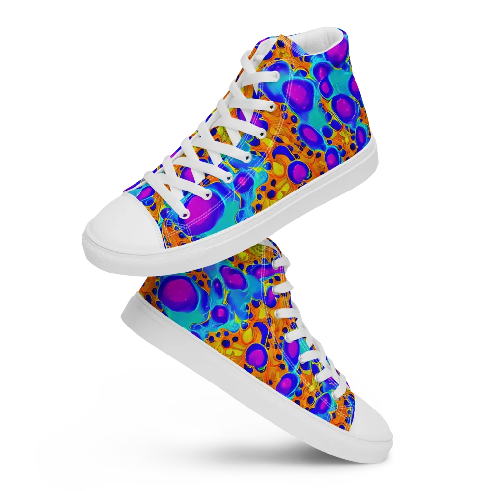 Bubble Reactor on Men's High Top Canvas Shoes — Front