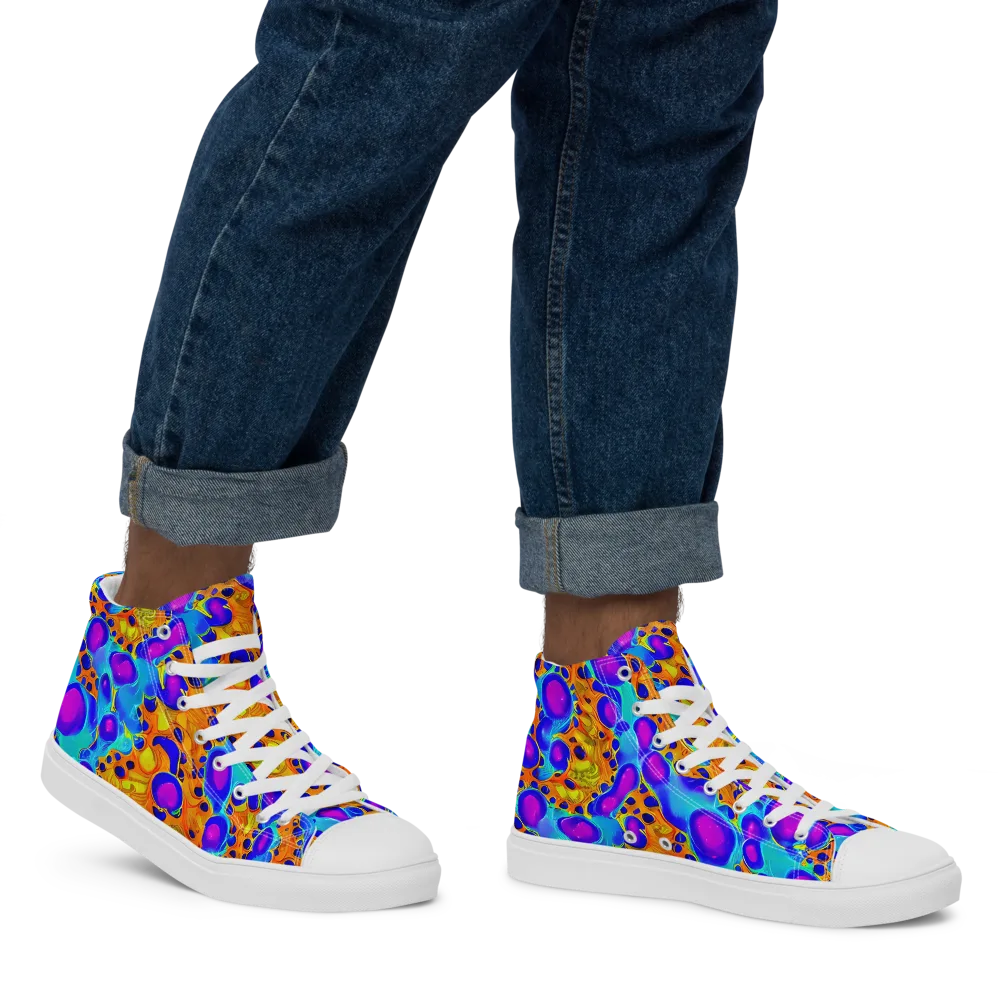 Bubble Reactor on Men's High Top Canvas Shoes — Right