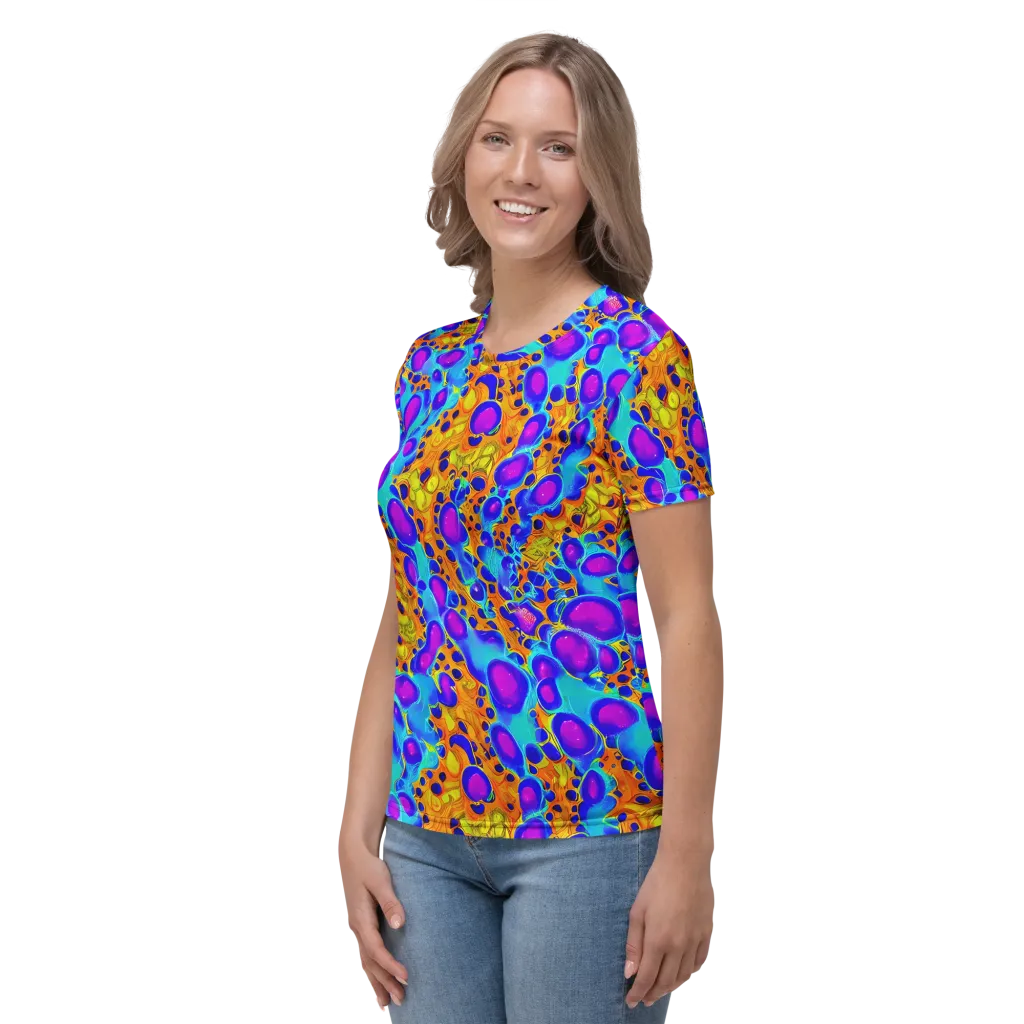 Bubble Reactor on Women's Crew Neck T-Shirt — Left