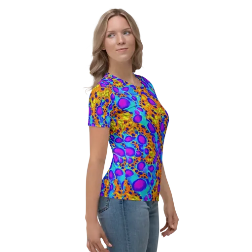 Bubble Reactor on a Women's Crew Neck T-Shirt