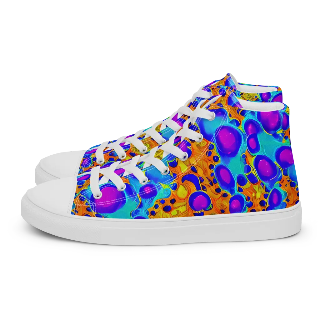Bubble Reactor on Women's High Top Canvas Shoes — Left