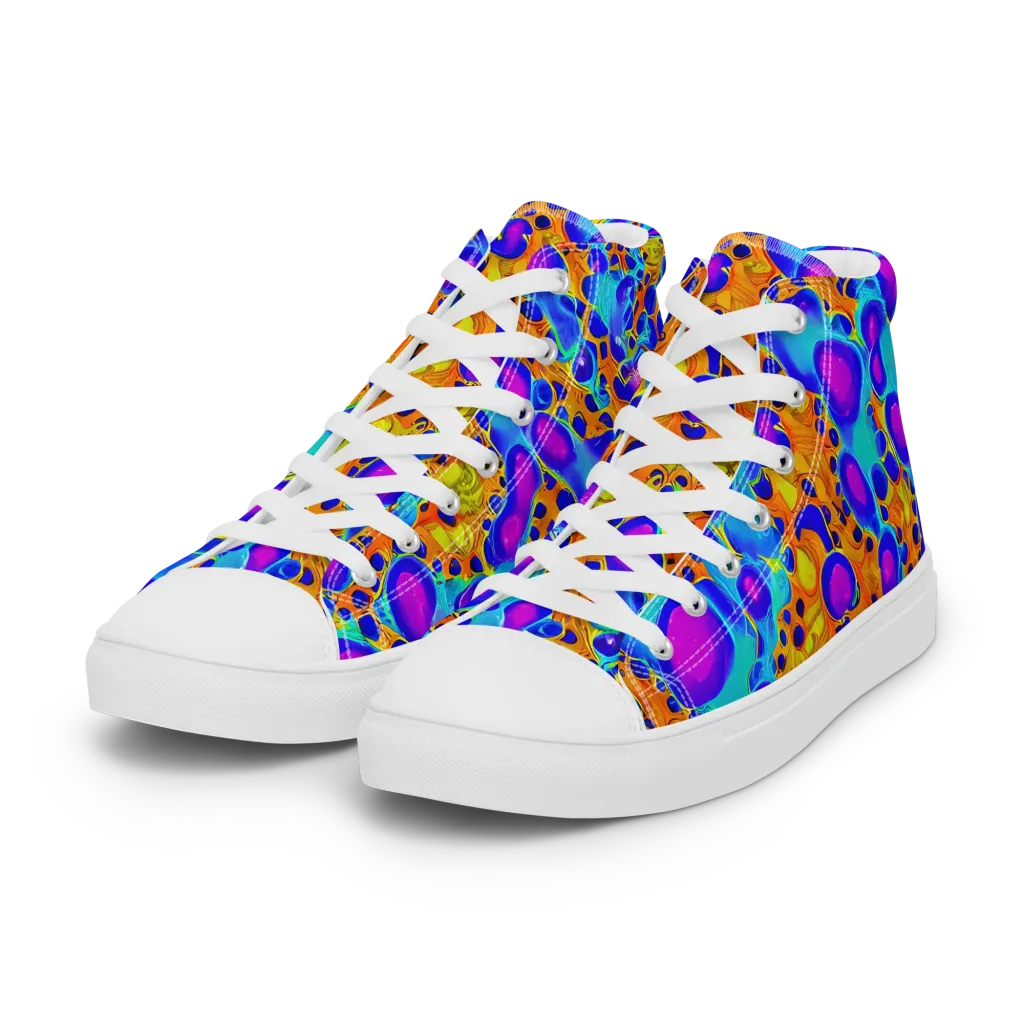 Bubble Reactor on Women's High Top Canvas Shoes — Left Front