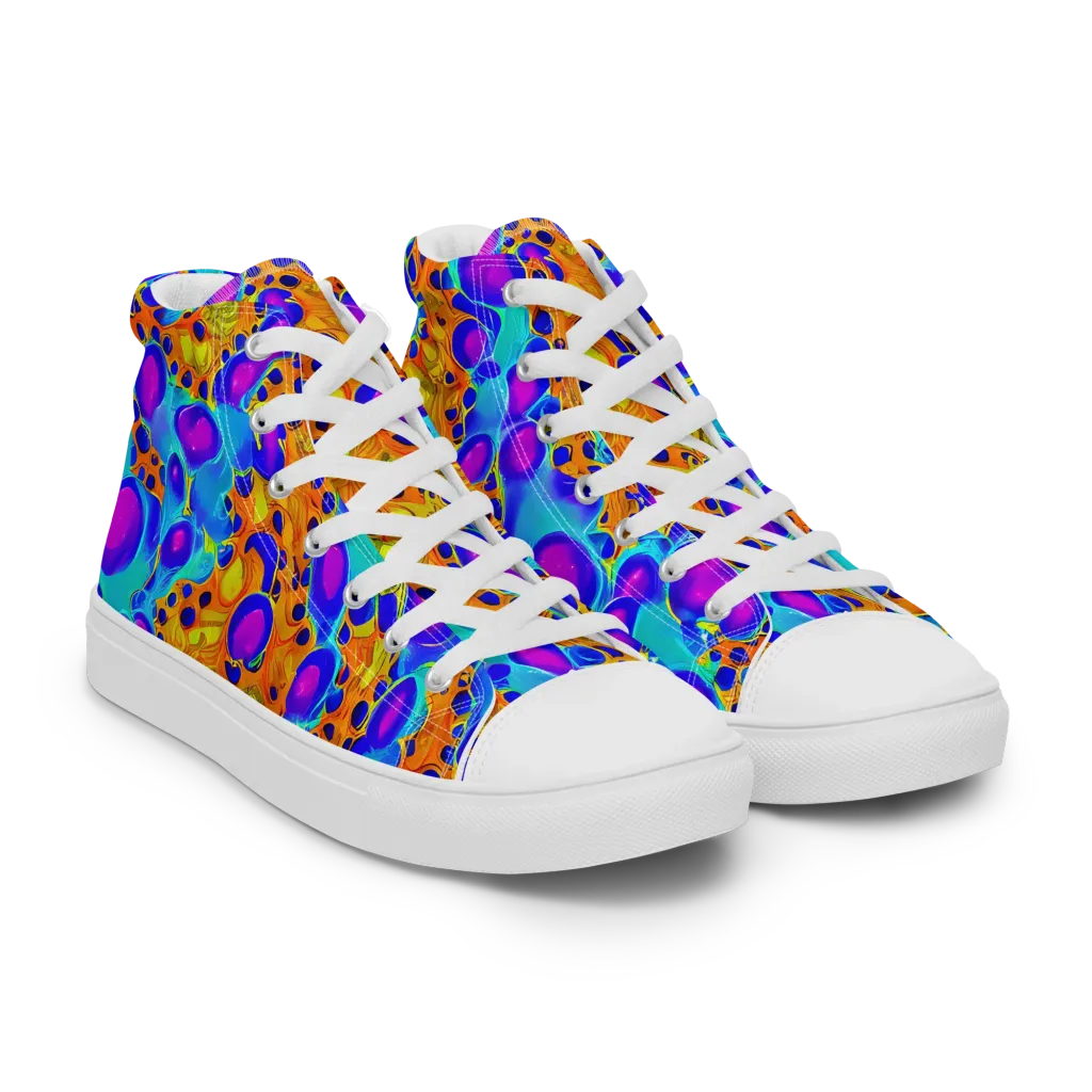 Bubble Reactor on Women's High Top Canvas Shoes — Right Front