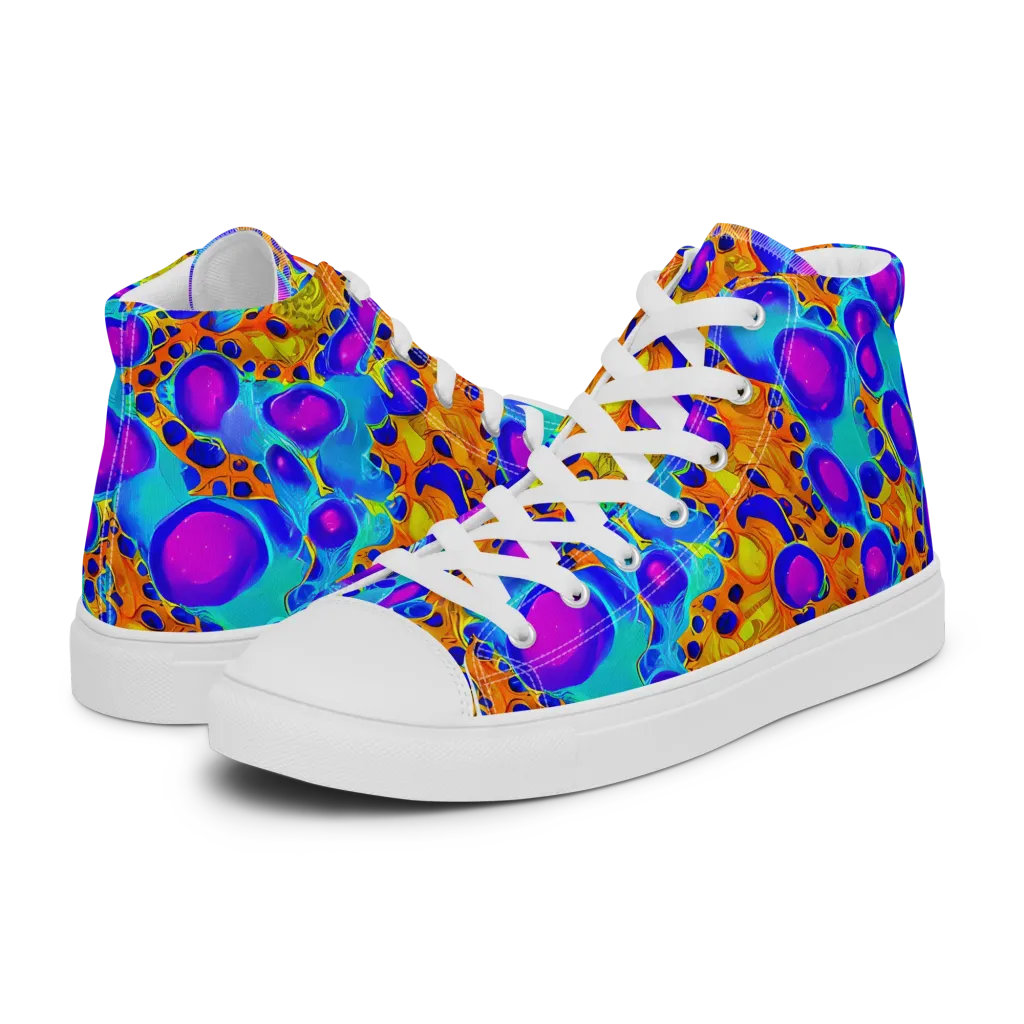 Bubble Reactor on Women's High Top Canvas Shoes — Left
