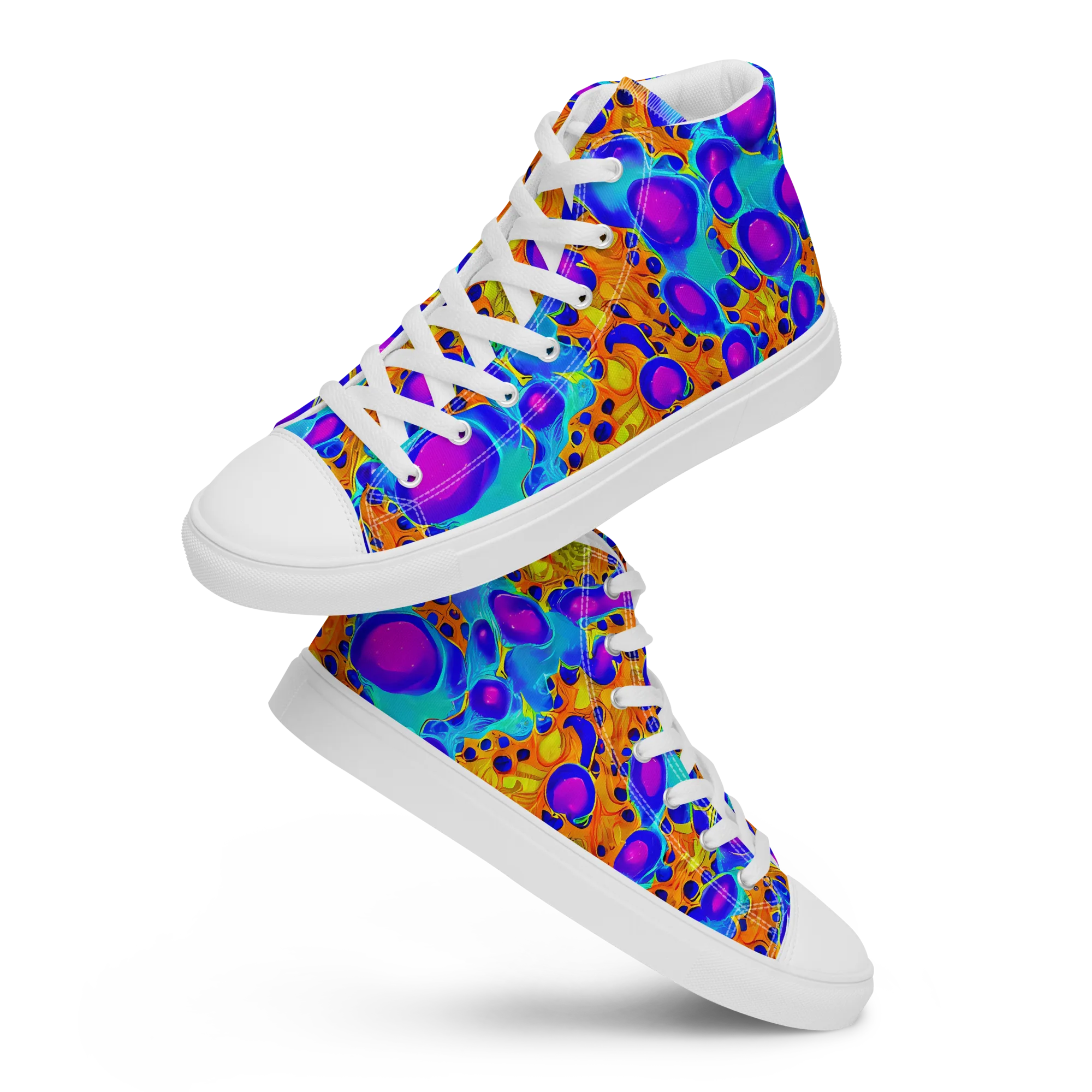 Bubble Reactor on Women's High Top Canvas Shoes — Front