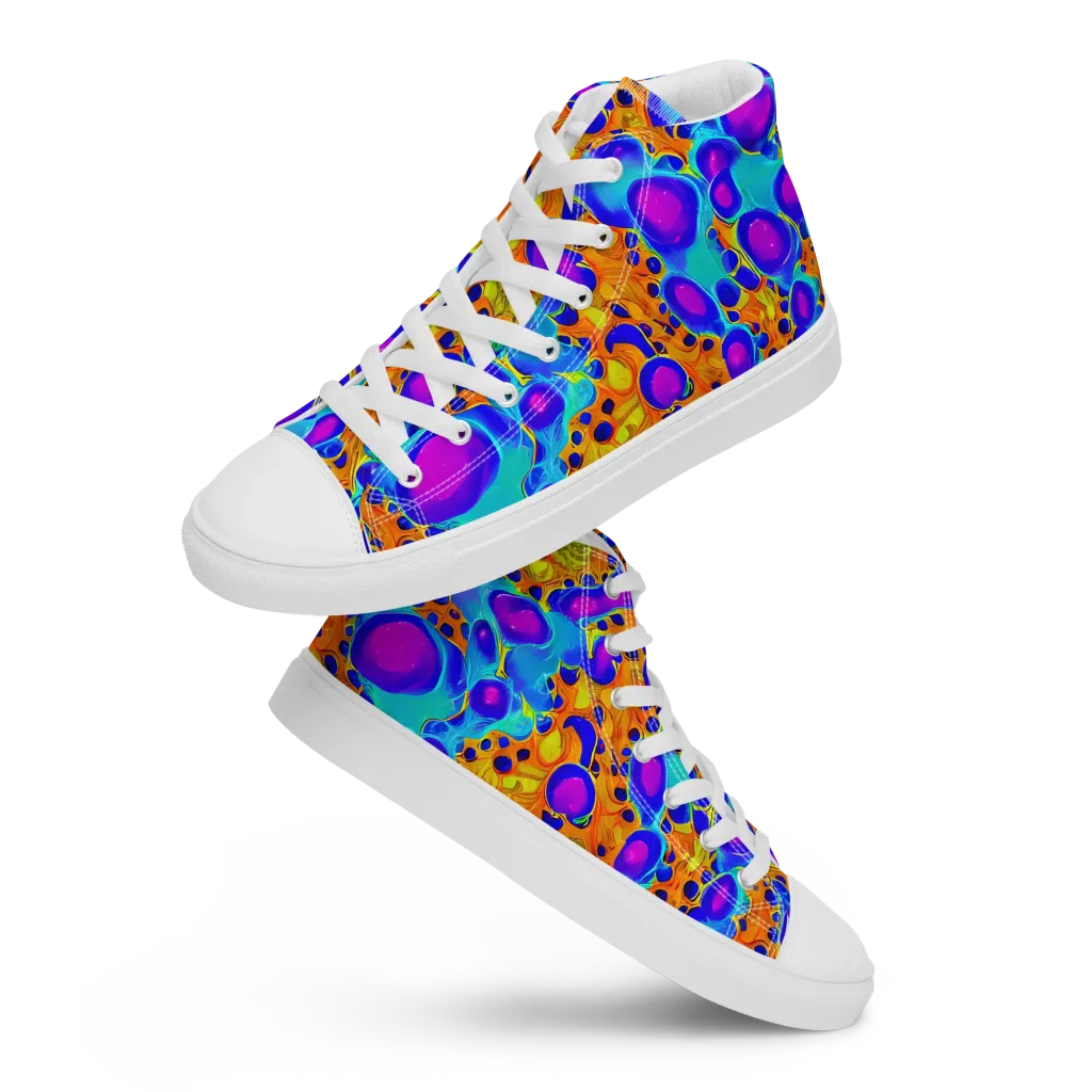 Bubble Reactor on Women's High Top Canvas Shoes — Front